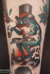Frog tattoo pattern on the calf