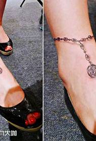 foot chain tattoo pattern