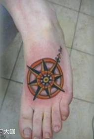 foot compass tattoo pattern