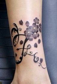 Leg Tattoo Pattern: Leg Sakura Vine Tattoo Pattern Tattoo Picture