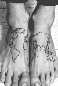 tatuu mappe di u mondu chjassi piedi mundiali tatu di u mondu