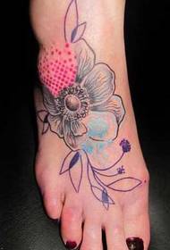 instep kleur blom tatoeëring patroon