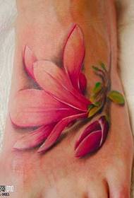 fot rosa blomma tatuering mönster