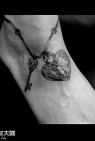 Voet Heart Lock Tattoo patroon