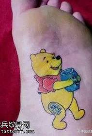 Painted Cute Bear Tattoo Patroon