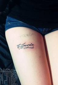 popular sexy beauty leg letter tattoo pattern