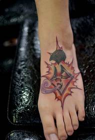 abstract makani art instep tattoo hana