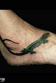 patrón de tatuaxe de pé gecko