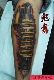 Viraj kruroj populara malvarmeta mekanika kruro tatuas ŝablonon