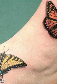 foot butterfly tattoo patroon