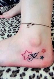 meninas pés cor estrelas meninas exclusivas tatuagem