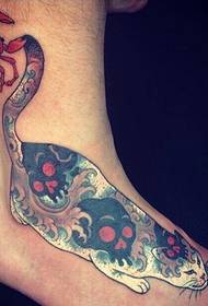 инстепте мысыққа арналған тату-сурет 47615 - Ван Гог тотемдік шығармашылық татуировкасы