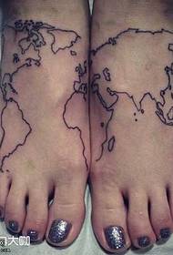 model de tatuaj al globului piciorului