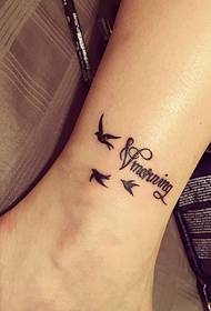 a bare foot single small fresh English tattoo tattoo