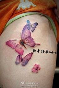 Ang pattern ng kulay ng butterfly tattoo na kulay ng mga batang babae