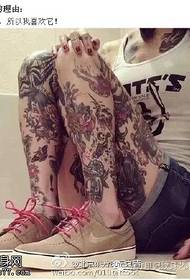 padrão de tatuagem de perna sexy beleza