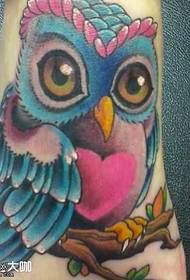 foot owl tattoo pattern