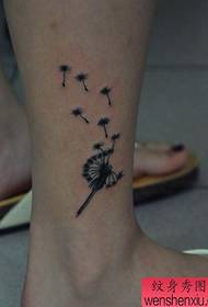 hanka gainean dandelion tatuaje eredu dotorea 46677 - koloretako gereziondoaren lore tatuaje eredua emakumezkoen hanketan ederrak