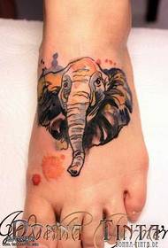 voet olifant hoofd tattoo patroon