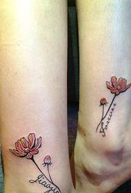 mezítláb virág pár kis tetoválás tetoválás