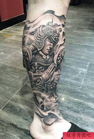 αρσενικά πόδια κλασικό όμορφος Wei Wei bodhisattva μοτίβο τατουάζ