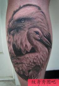 鷹紋身圖案：腿鷹天鵝紋身圖案