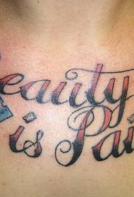 modello di tatuaggio inglese di colore del piede