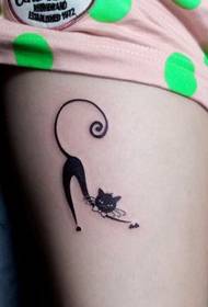 dziewczyna nogi moda ładny totem kot tatuaż wzór