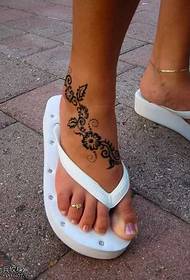 prekrasan cvjetni uzorak tetovaža 47507 - gležnja mačka Tattoo pattern