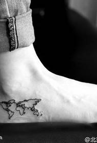 map tattoo on the foot