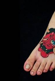 immagine creativa del tatuaggio del diavolo della mucca della personalità di modo del piede di modo