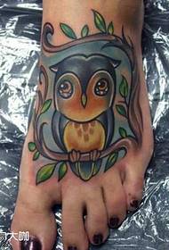 foot cute owl tattoo mfano 47243-mguu bundi muundo wa tattoo