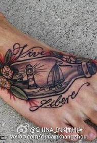 noha európskeho a amerického štýlu anglický azalea unášaná fľaša tetovanie vzor
