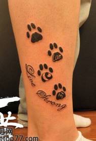 leg cute na totem paw print tattoo pattern