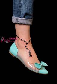 palawit na sulat anklet fashion tattoo na larawan