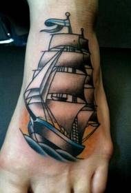 immagine popolare del tatuaggio di navigazione di modo del piede