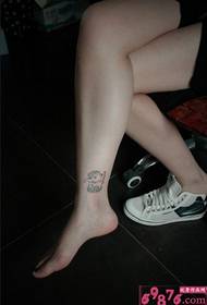 cute little elephant ankle tattoo picture