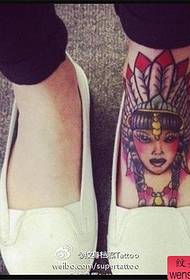 Opere per tatuaggio femminile sul collo del piede
