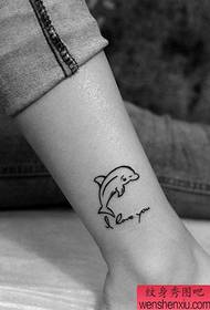 carta de tornozelo golfinho tatuagem padrão