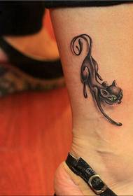 moda bella caviglia gatto tatuaggio modello immagine