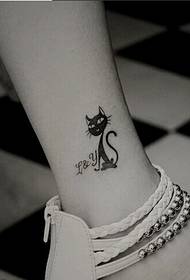 Meedercher Féiss frësch Kitten Tattoo Muster Bild