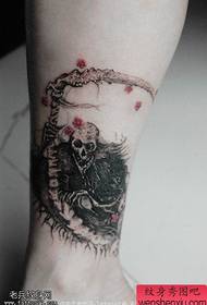 foot black and white death tattoo figure shared by tattoo figure 49851 - woman's ankle poppies tattoo picture