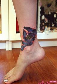 piede 踝 荷 简约 semplice immagine del tatuaggio
