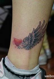 female ankle personality wings tattoo pattern