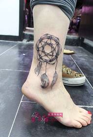 Dreamcatcher ankle personality tattoo picture