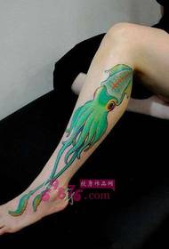 kreativ blå akvarell bläckfisk tatuering bild