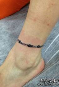 ẹwa anklet ẹwa Ayebaye tatuu apẹrẹ