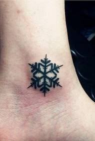 fashion wanita ankle snowflake gambar pola tato