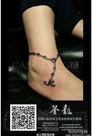 girl ankle fashion beautiful feet Chain tattoo pattern