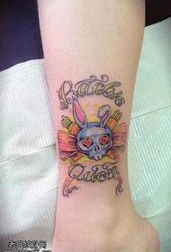 női boka színű íj nyúl tetoválás minta